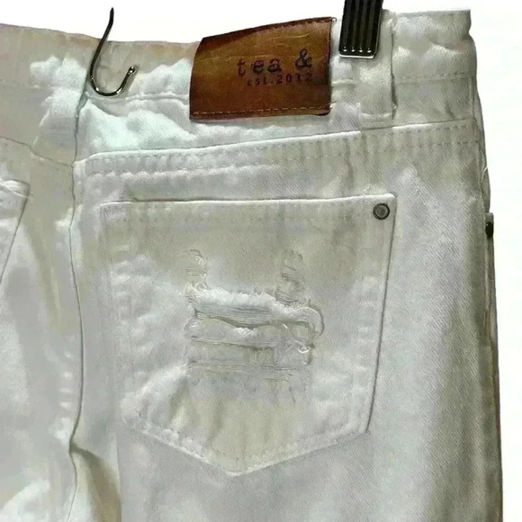 Tea and Cup distressed white jeans size 3 - Picture 9 of 15